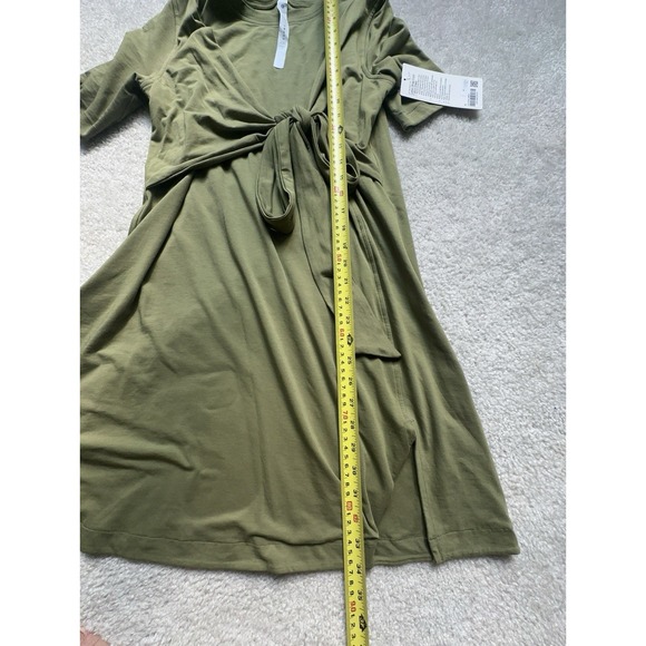 NWT Lululemon Cotton Wrap-Front T-Shirt Dress Olive Green Women's Size 4 - Picture 12 of 14
